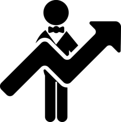 Man And Big Ascending Arrow Outline Svg File, Free Vectors File